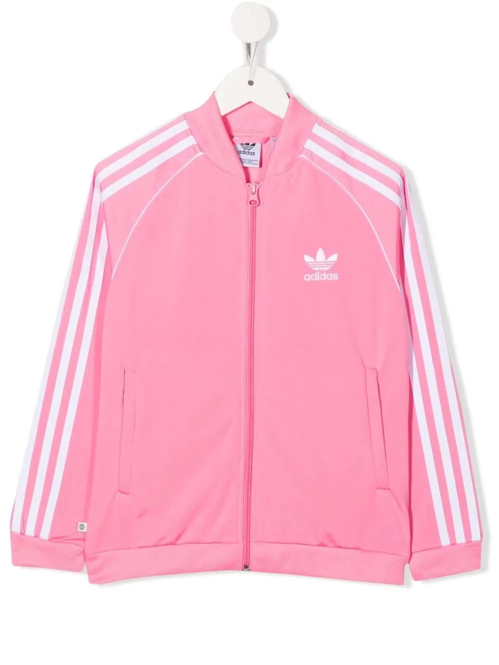

adidas Kids chamarra deportiva con logo bordado - Rosado