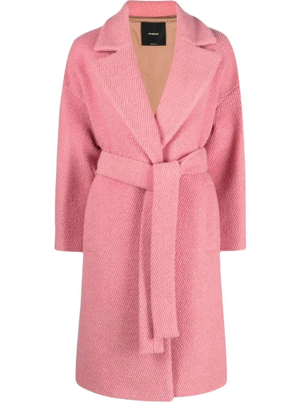 

PINKO notched lapels belted coat