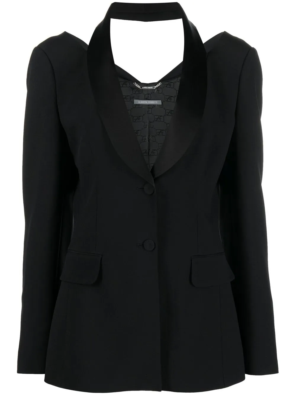 

Alberta Ferretti blazer con hombros descubiertos - Negro