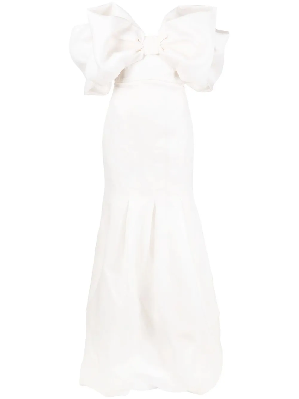 

Parlor off-shoulder bow gown - White