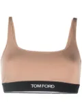 TOM FORD logo-trim stretch bralette - Neutrals