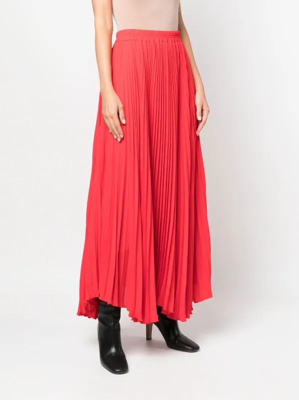 STYLAND Pleated Maxi Skirt Red FARFETCH NZ