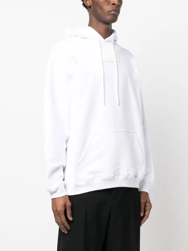 VTMNTS barcode-patch Drawstring Hoodie | White | FARFETCH AO