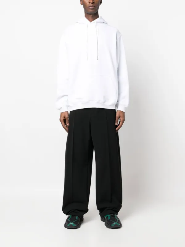 VTMNTS barcode-patch Drawstring Hoodie | White | FARFETCH AO