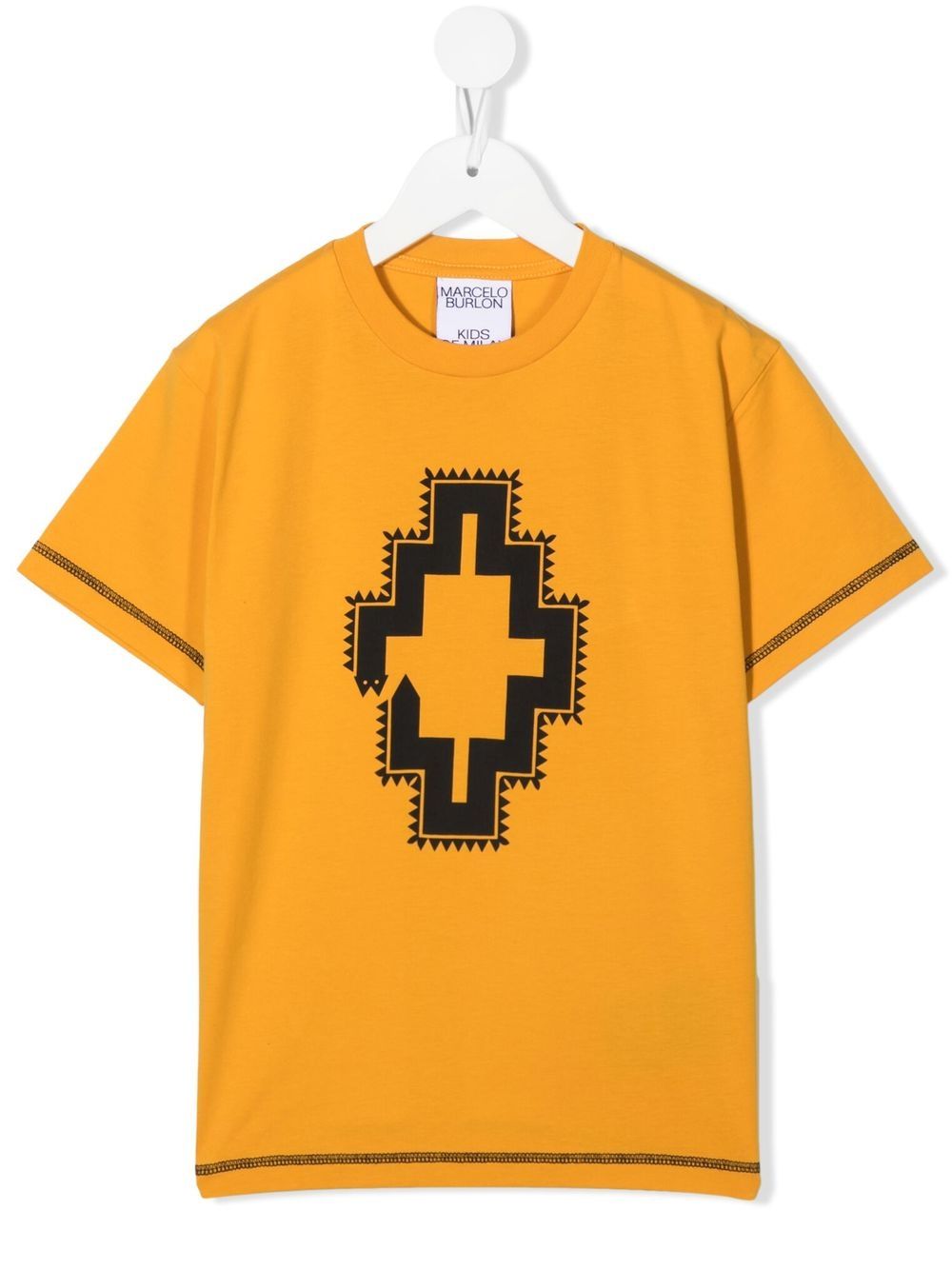 

Marcelo Burlon County Of Milan Kids geometric-print cotton T-Shirt - Yellow