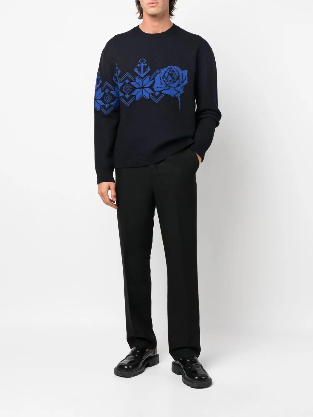 ETRO Trui met jacquard - Blauw
