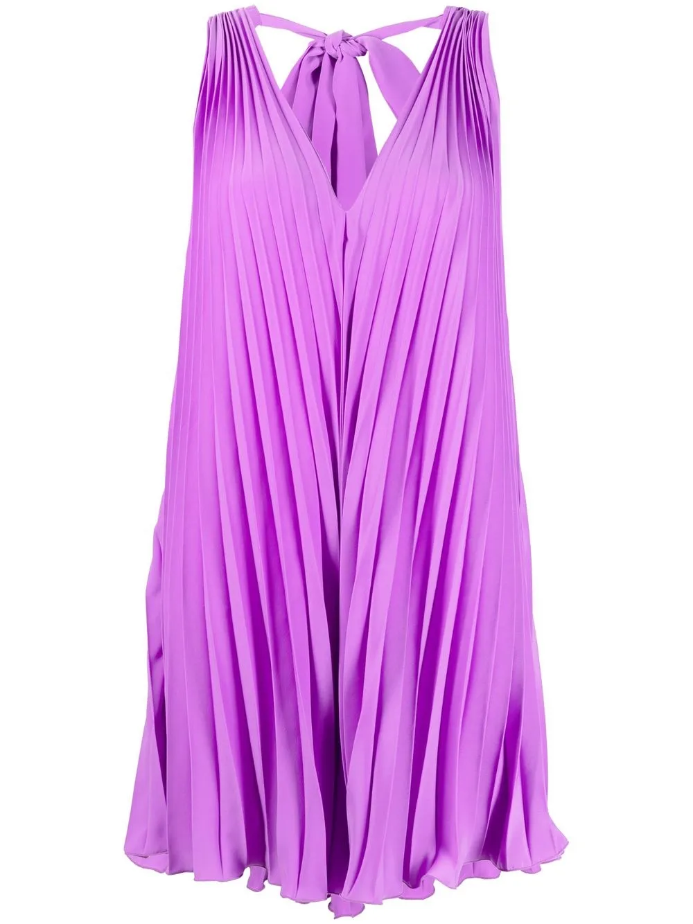 

STYLAND vestido plisado con cuello en V - Morado