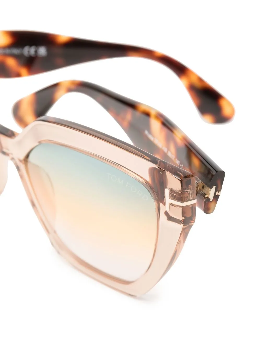 TOM FORD Eyewear Phoebe zonnebril met schildpadschild design Bruin