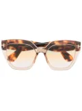TOM FORD Eyewear Phoebe oversize tortoiseshell-arm sunglasses - Brown