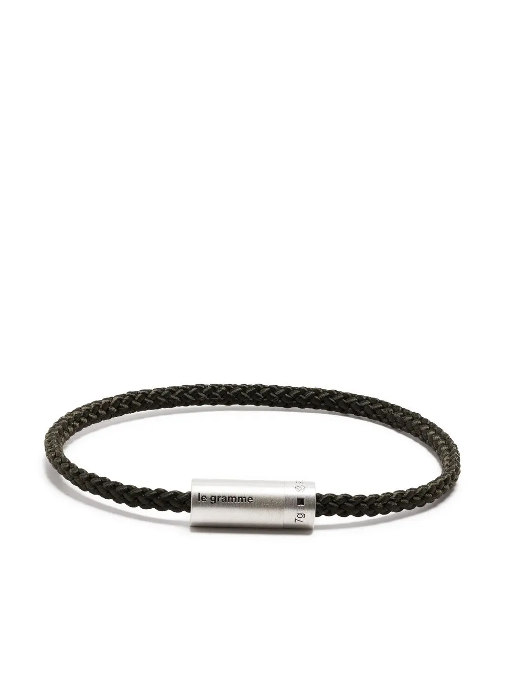 

Le Gramme sterling silver braided bracelet - Black