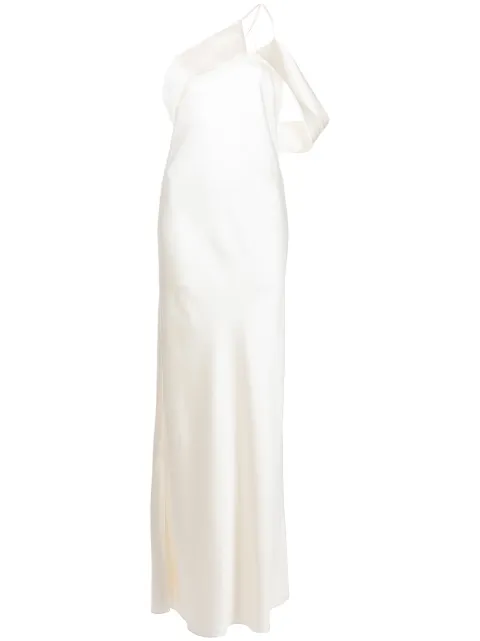 Michelle Mason bias-cut one-shoulder gown