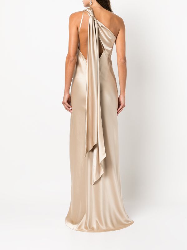 Michelle Mason side-slit one-shoulder Gown - Farfetch