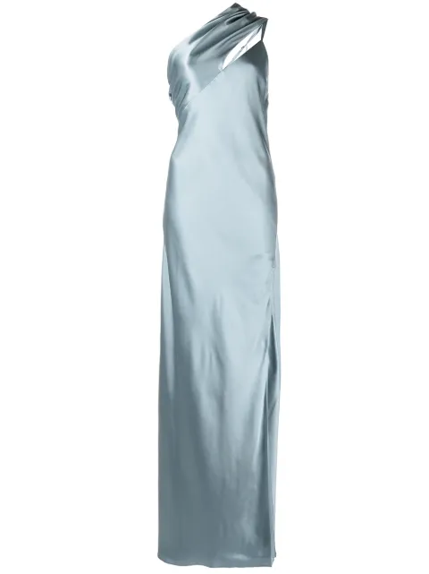 Michelle Mason side-slit one-shoulder gown