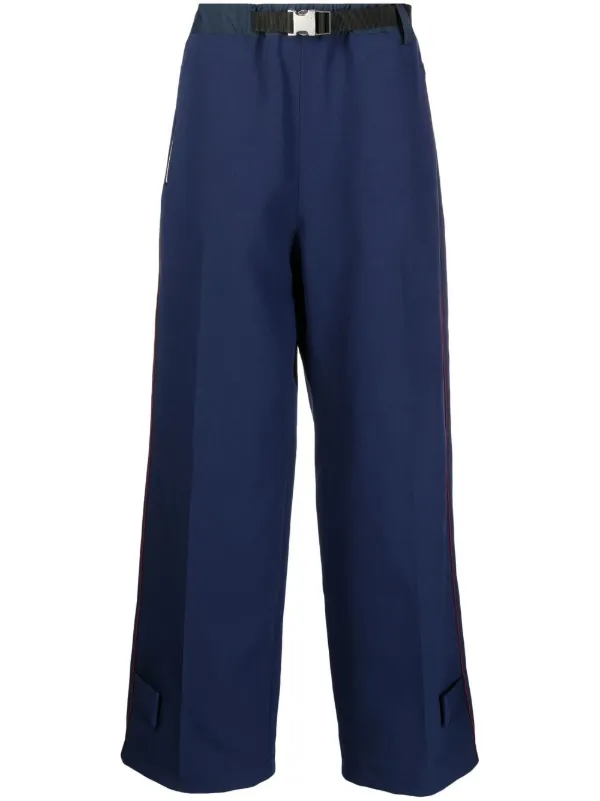 Sacai クリップベルト ワイドパンツ | ブルー | FARFETCH JP