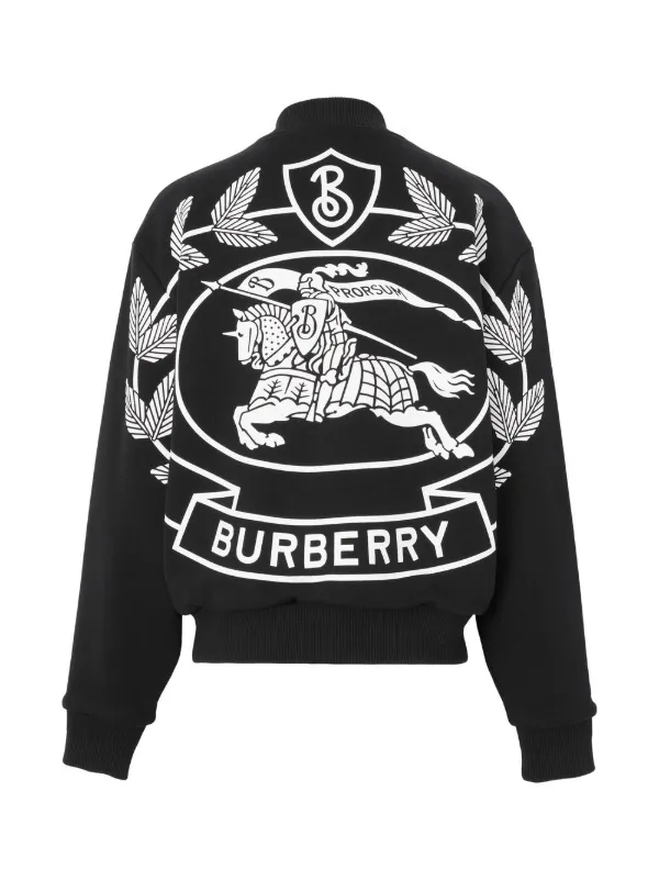 Burberry logo-print Zipped Bomber Jacket - Farfetch