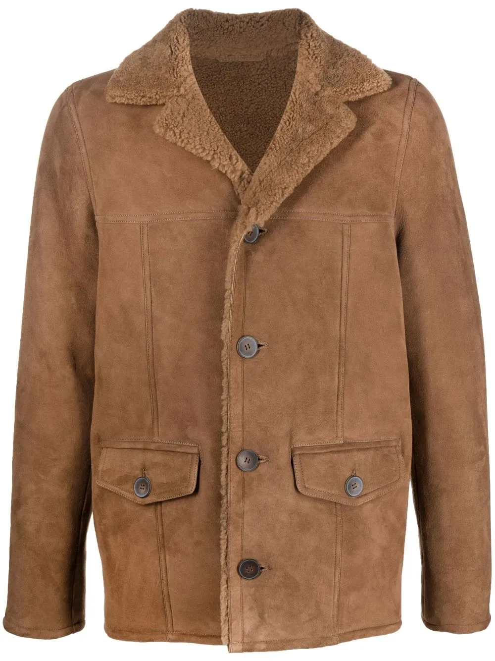 

S.W.O.R.D 6.6.44 shearling-lined suede jacket - Brown