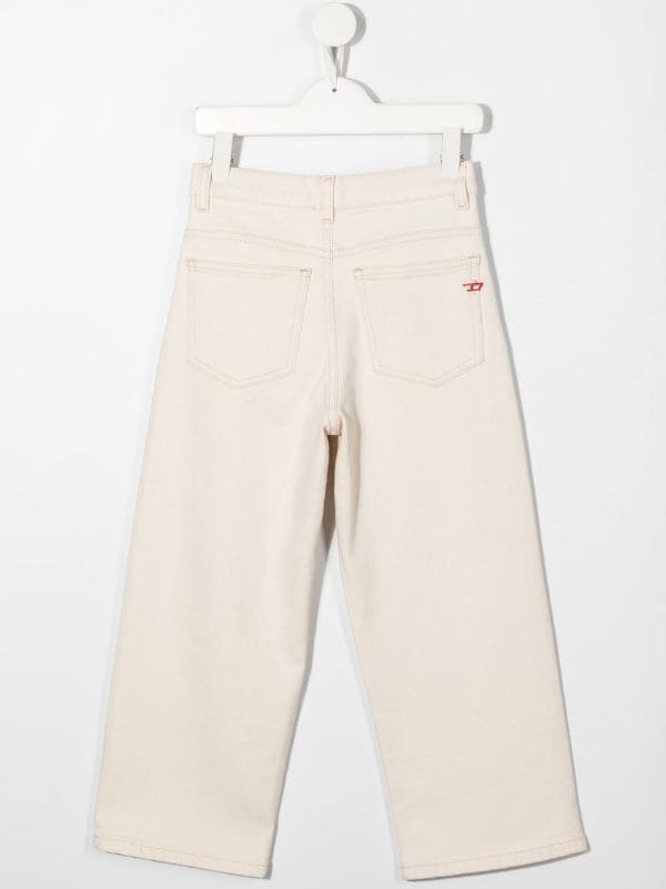 Cream wide leg clearance jeans