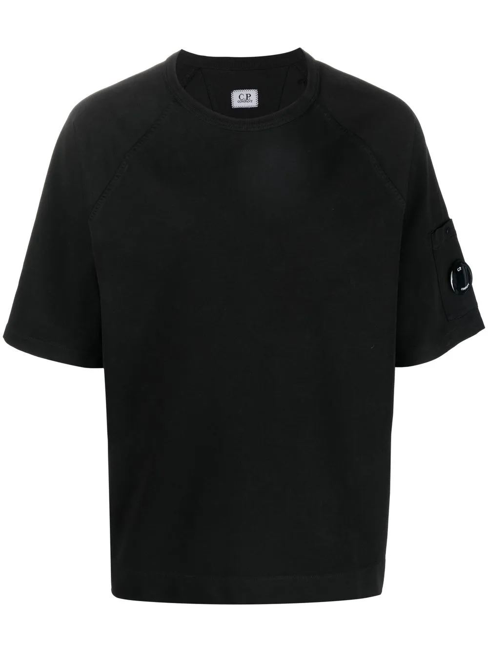 

C.P. Company playera manga corta con placa del logo - Negro