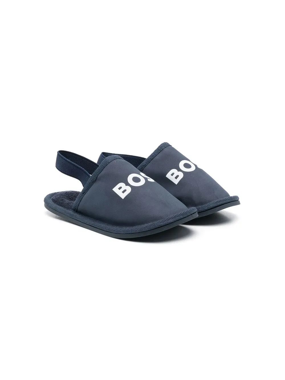 

BOSS Kidswear slippers con logo estampado - Azul