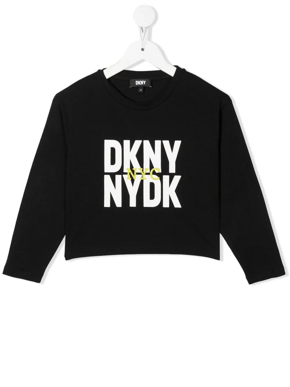 

Dkny Kids playera con logo estampado - Negro