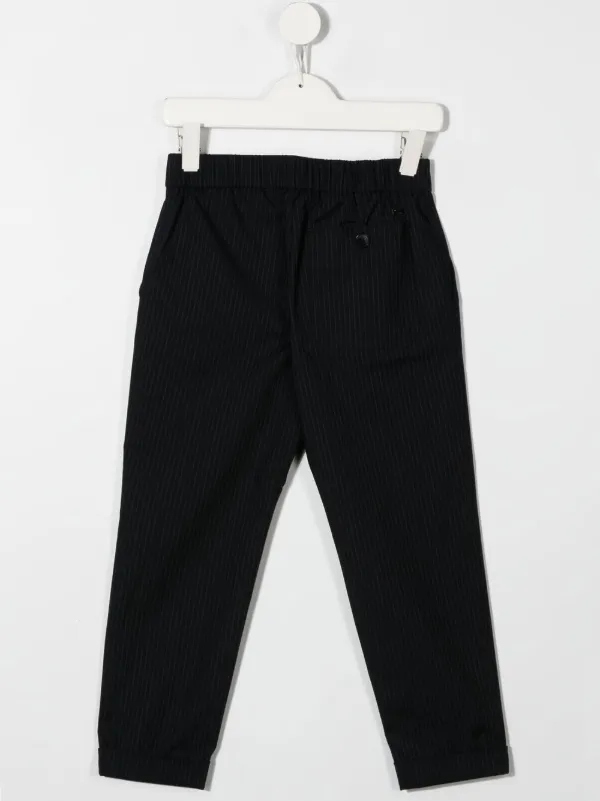 Emporio Armani Kids Pinstripe straight-leg Trousers | Blue | FARFETCH