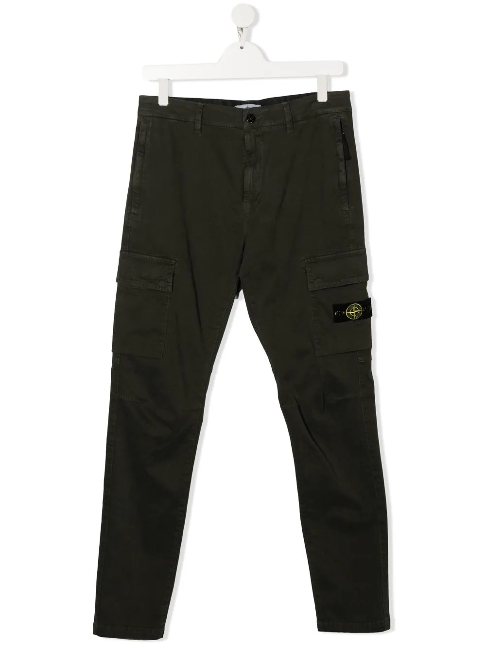 

Stone Island Junior pantalones rectos con parche del logo - Verde