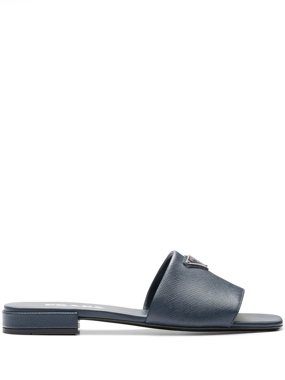 

Prada logo plaque flat sandals - Blue
