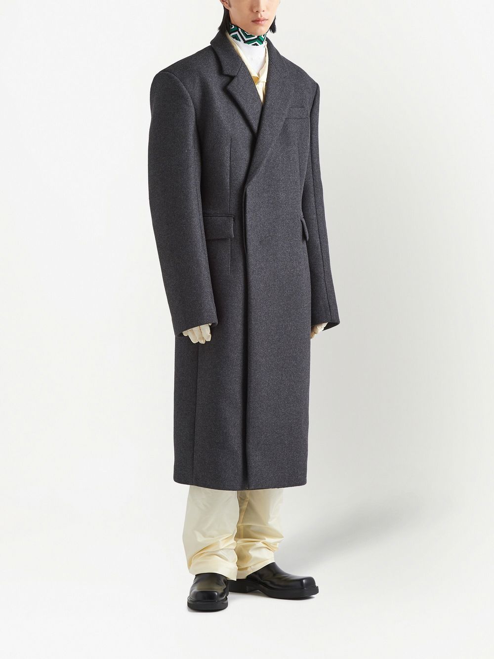 prada tailored concealed-fastening coat - grey