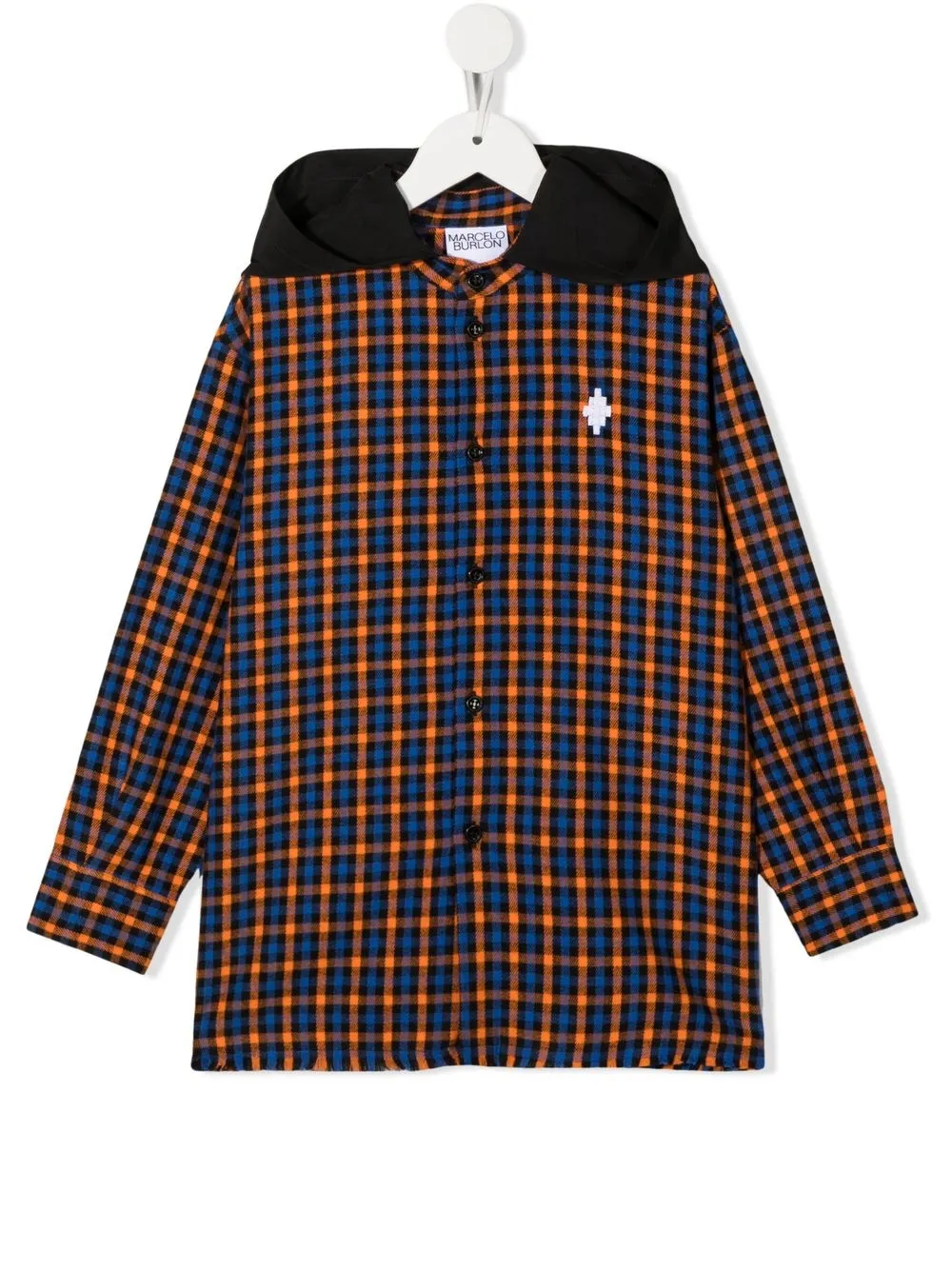 

Marcelo Burlon County Of Milan Kids camisa con cuadros estampados y logo - Naranja