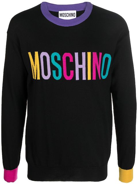 Moschino كنزة صوف بشعار بحياكة إنتارسيا