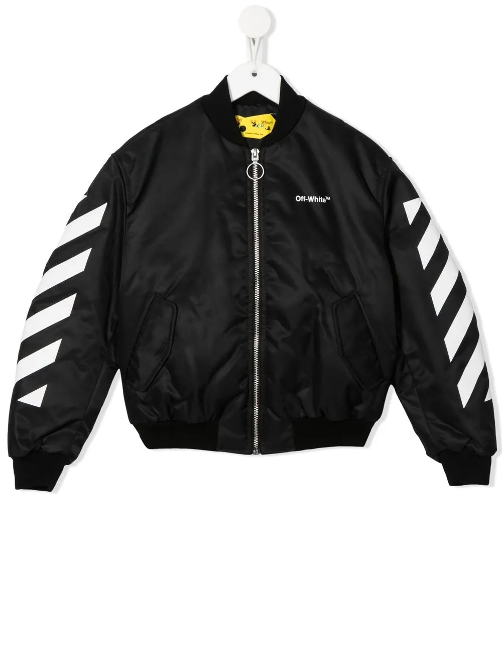 

Off-White Kids chest logo-print detail bomber jacket - Black