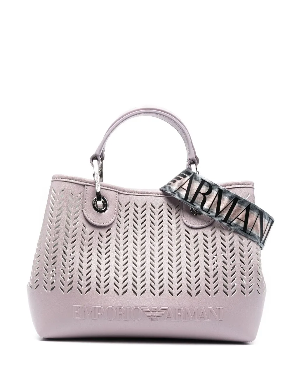 

Emporio Armani tote con cortes a láser - Rosado