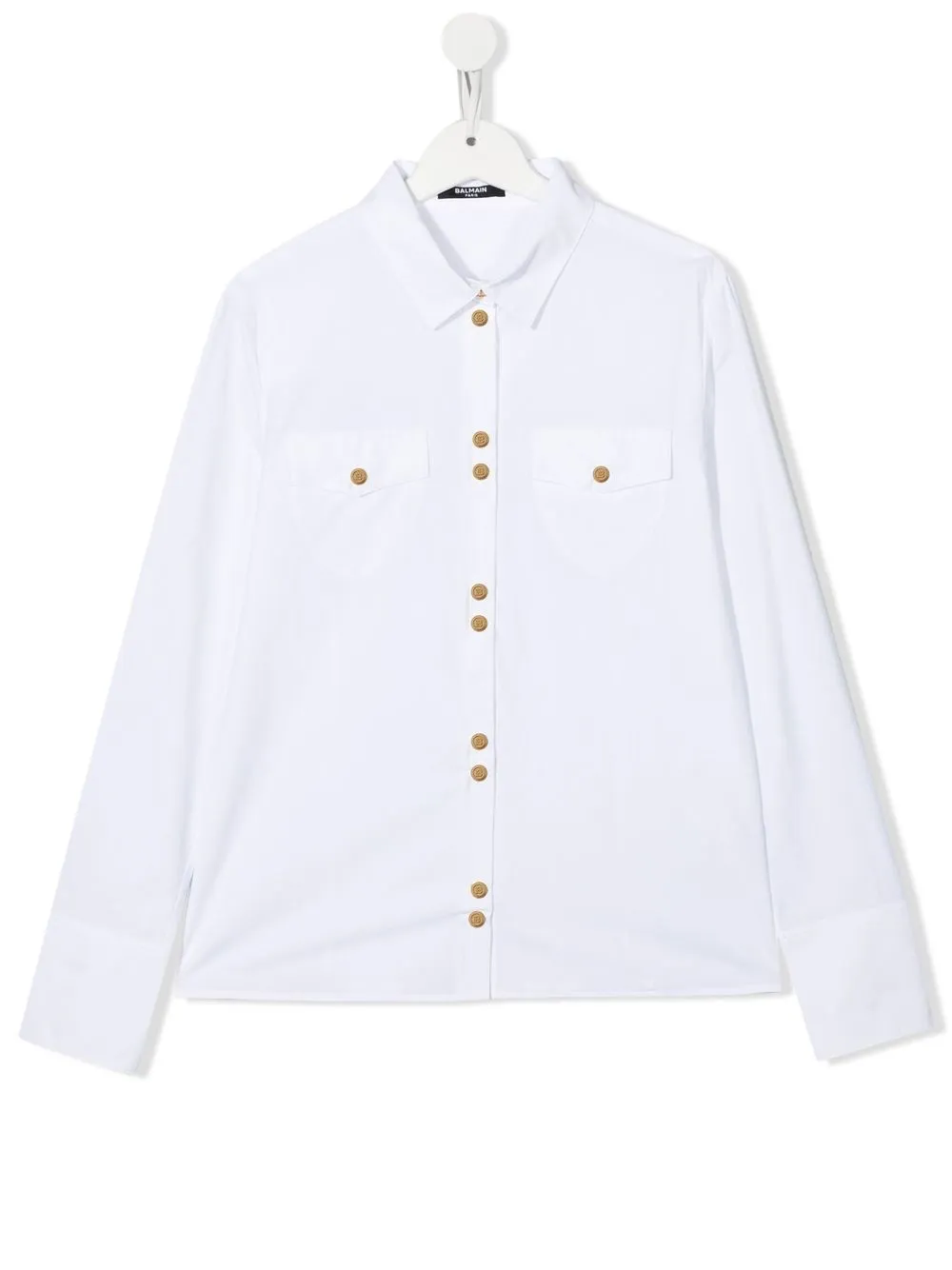 

Balmain Kids camisa con botones en relieve - Blanco