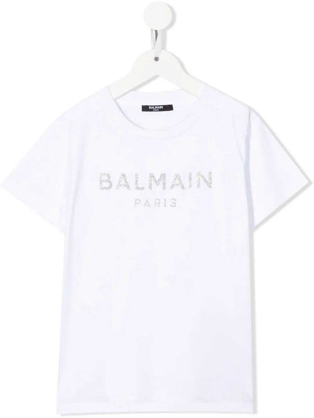 

Balmain Kids glitter-detail logo-print T-Shirt - White