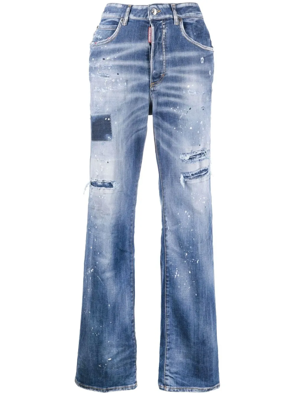 

Dsquared2 jeans bootcut con efecto envejecido - Azul