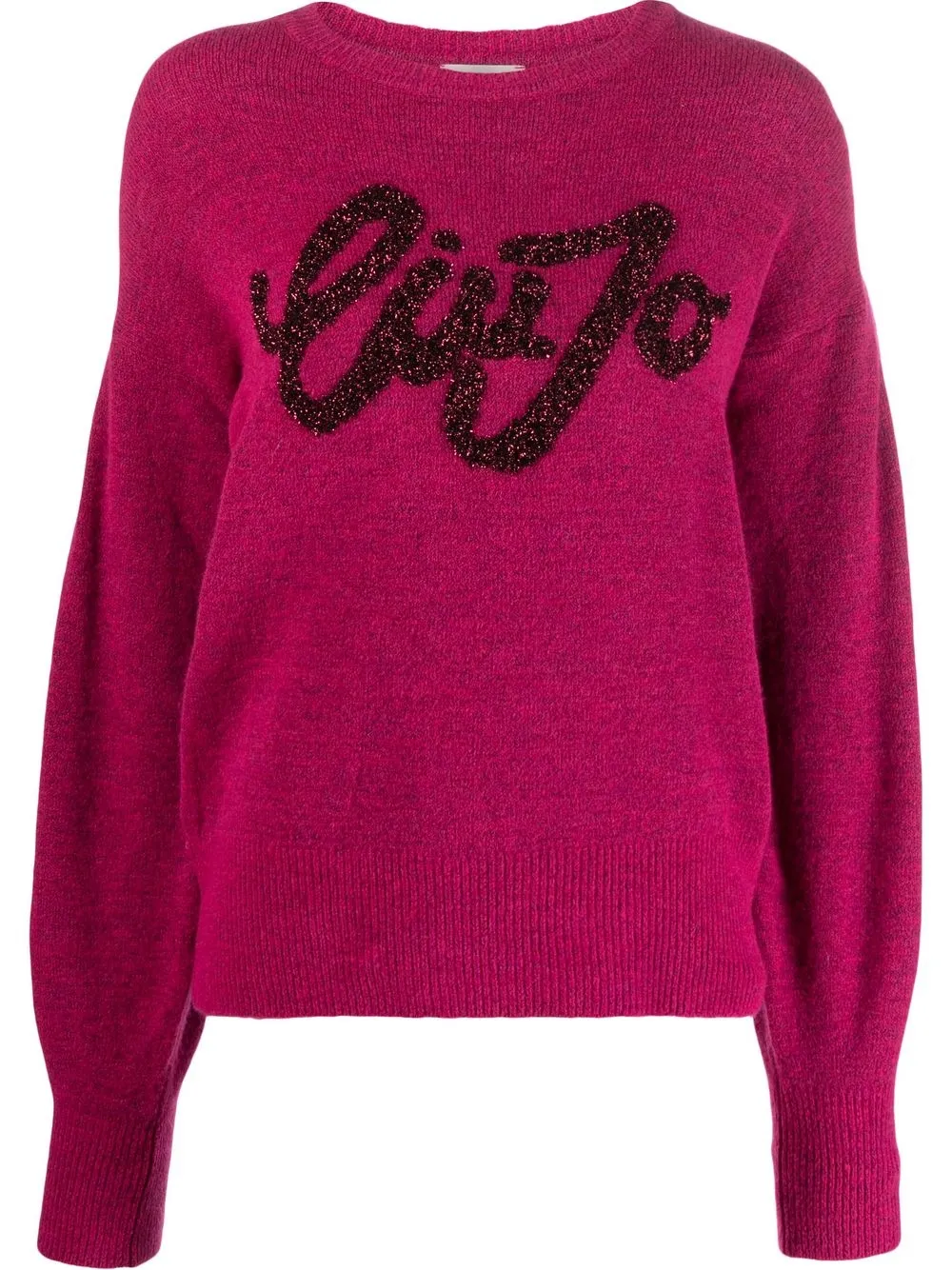 

LIU JO glitter-logo jumper - Pink