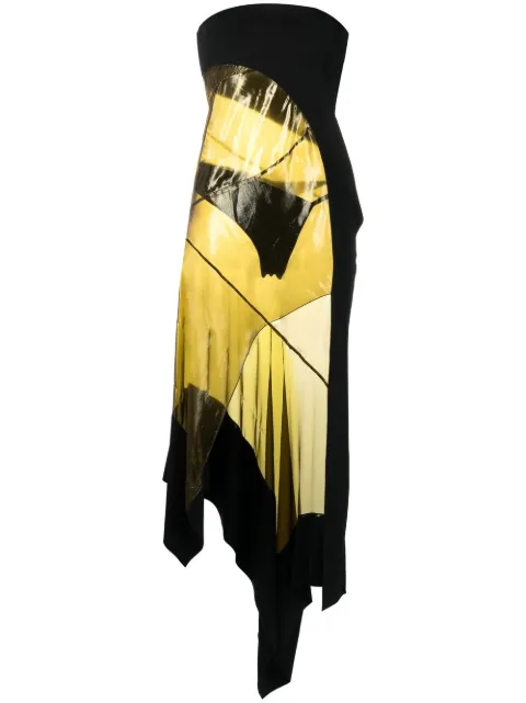 Mugler transparent-panel asymmetric dress