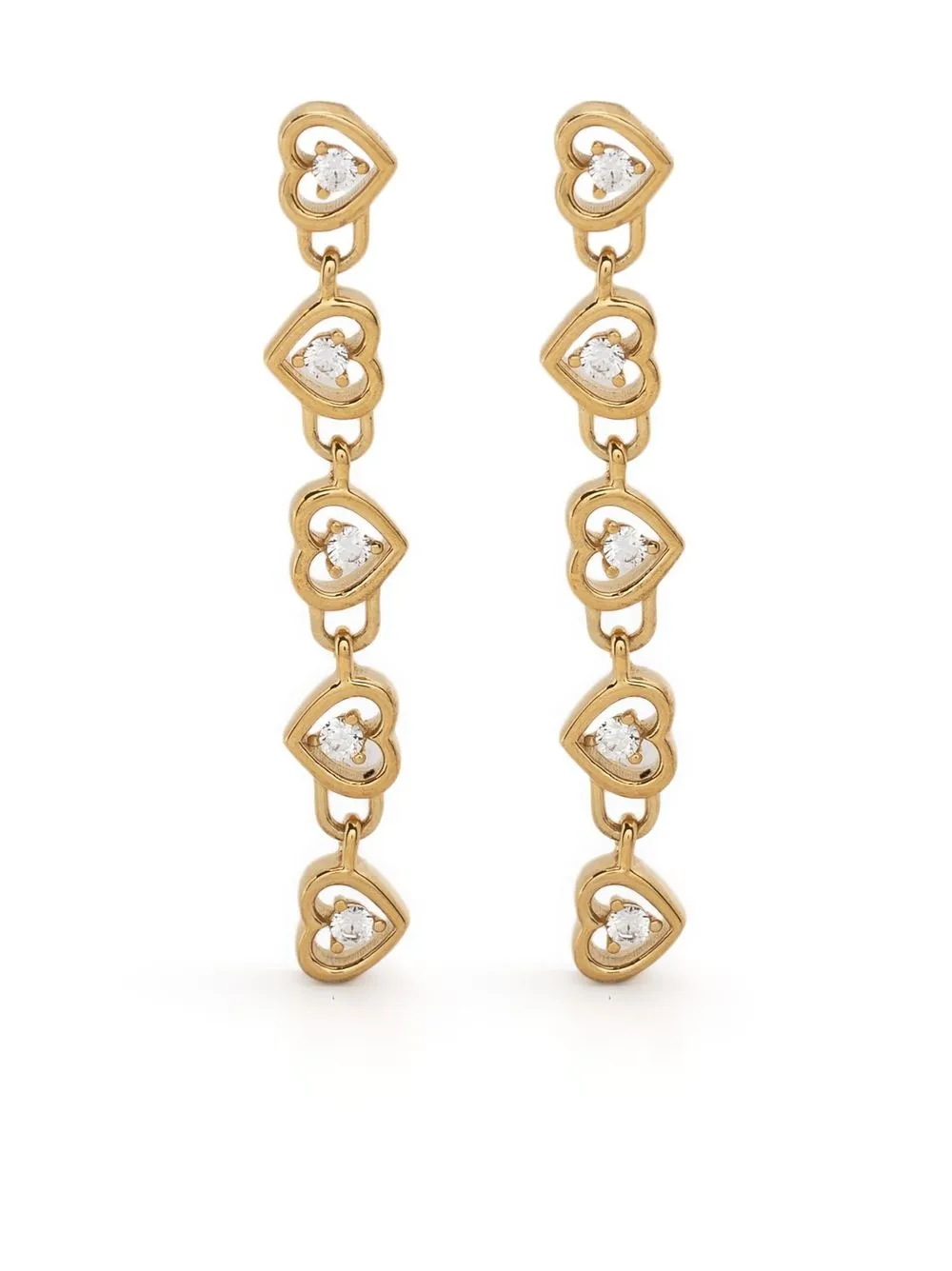 

NUMBERING crystal-embellished drop earrings - Gold