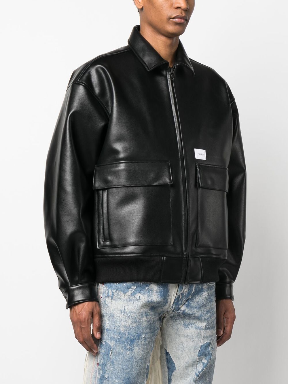 WTAPS Bone Appliqué faux-leather Bomber Jacket - Farfetch