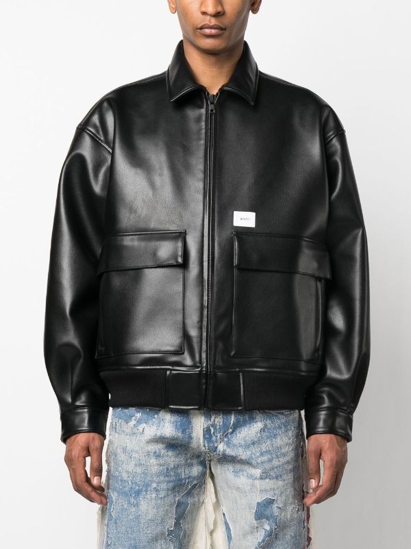 WTAPS Bone Appliqué faux-leather Bomber Jacket - Farfetch