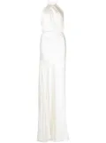 Michelle Mason pleated-detail silk gown - White