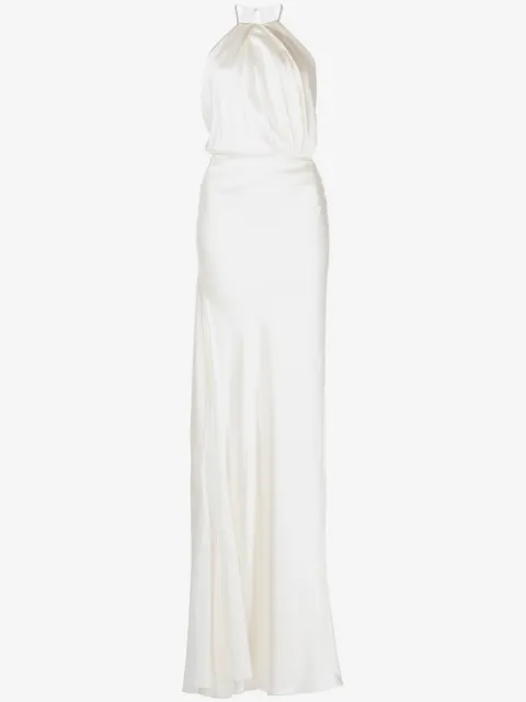 Michelle Mason pleated-detail silk gown