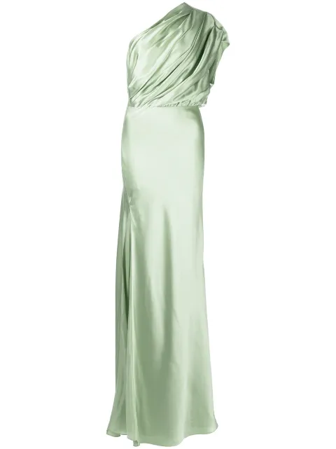 Michelle Mason side-slit one-shoulder gown