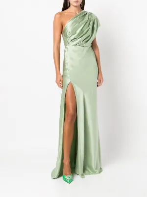 brown cotton dress Strapless Draped Satin Long Evening Dress