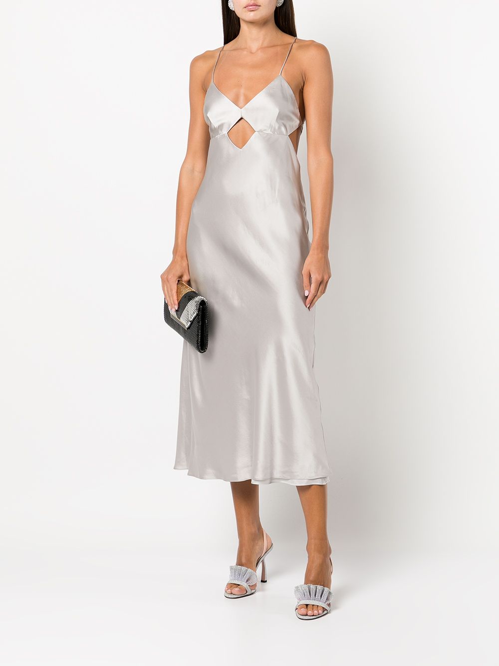 Michelle Mason Midi-jurk met uitgesneden detail - Zilver