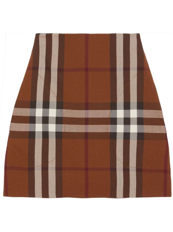 Burberry check outlet skirt womens