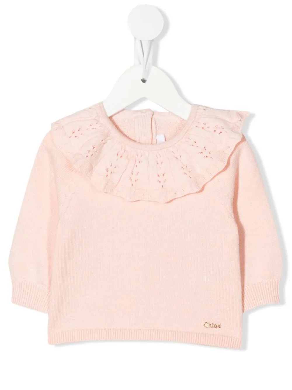 

Chloé Kids suéter tejido con pechera - Rosado