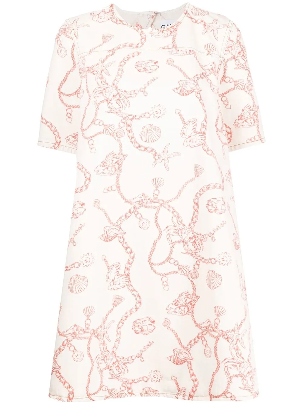 

GANNI graphic-print shift dress - White