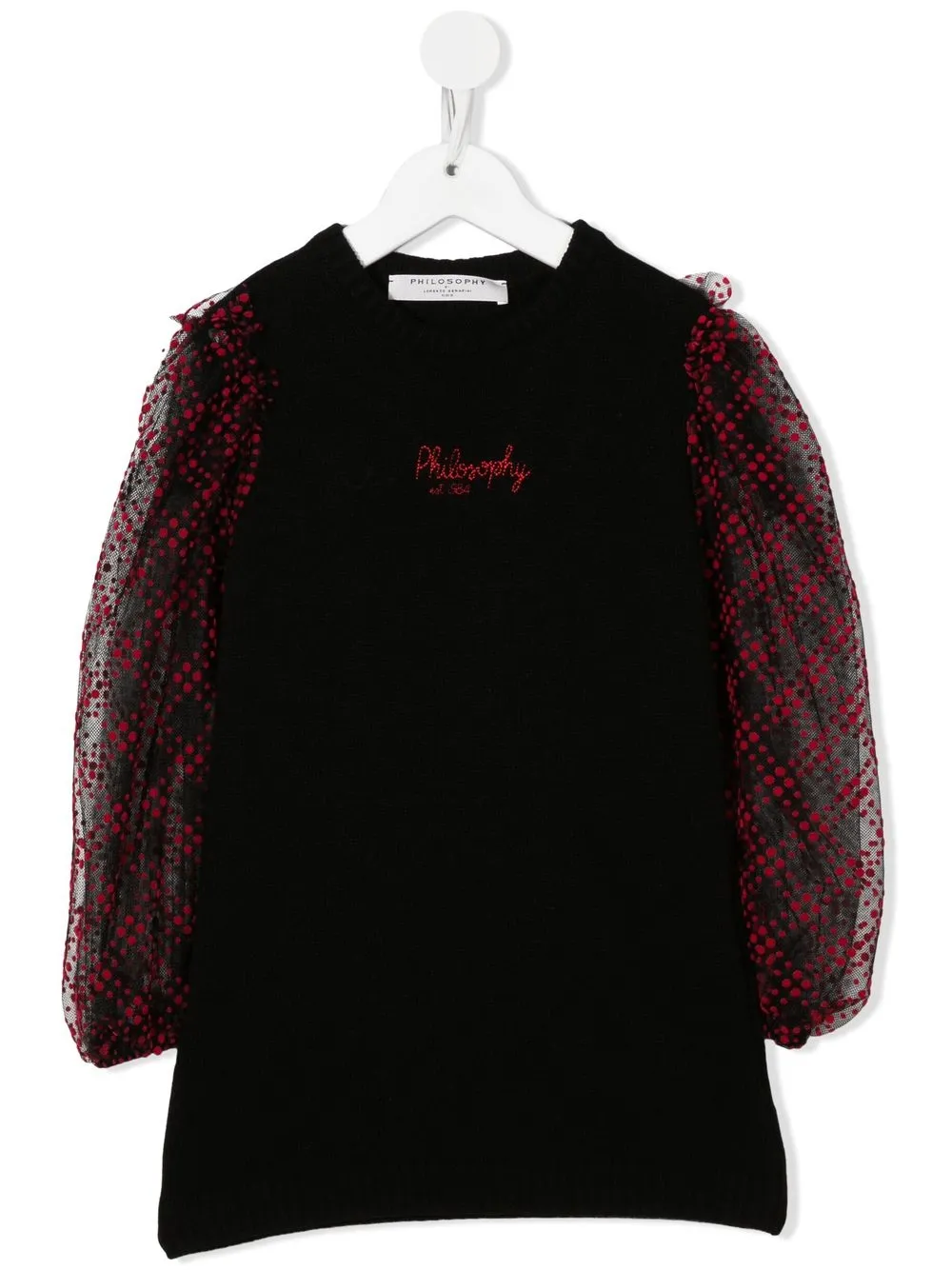 

Philosophy Di Lorenzo Serafini Kids vestido bordado con mangas anchas - Negro