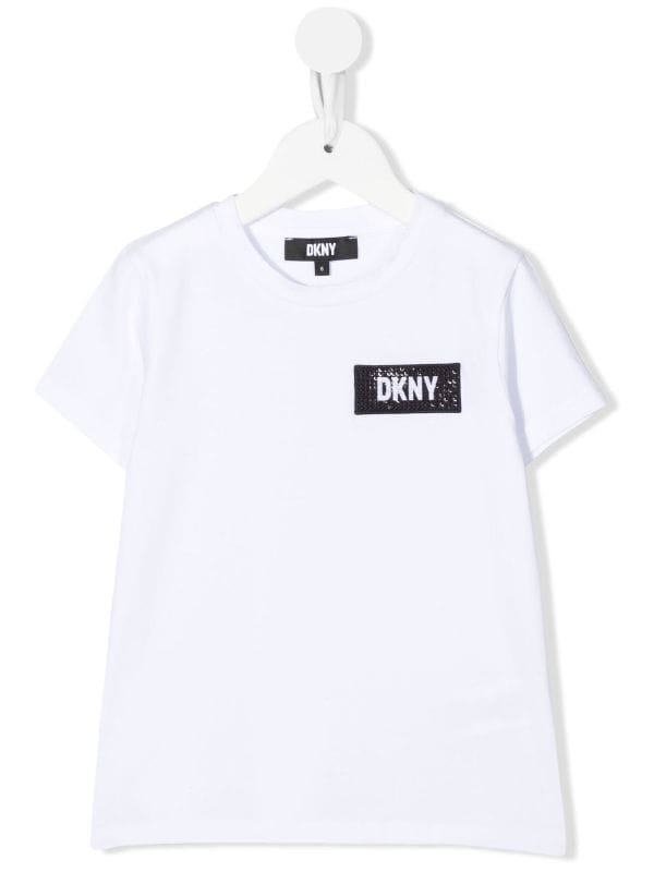 Dkny Kids logo-patch crew-neck T-shirt - Farfetch